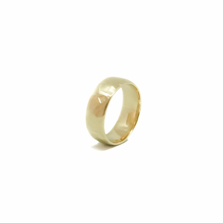 7mm-Half Round Marble wedding ring