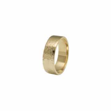 7mm-Half Textured flat Wedding Ring